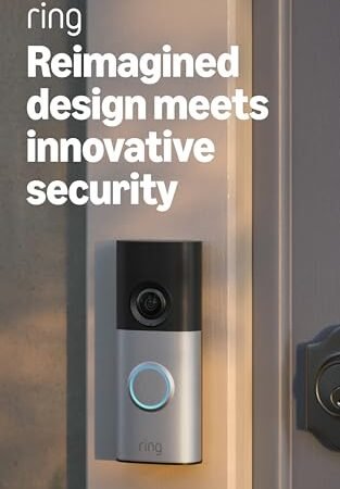 Ring Wired Doorbell 2K Plus (Newest Model) — Retinal 2K with wide-angle video, 6x Enhanced Zoom, and Night Vision, Nickel Silver