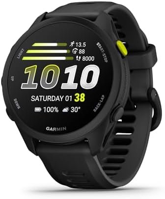 Garmin Forerunner® 70, 43mm, Black | Beginner-Level Running Smartwatch, Pace, Distance and Heart Rate, Daily Suggested Workouts, Adaptive Training Plans