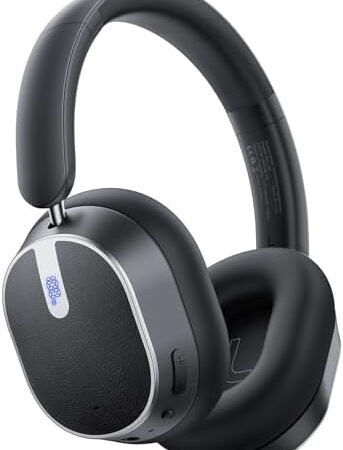Active Noise Cancelling Headphones 120H Playtime Bluetooth 6.0 Wireless Headphones with Power Display & 6-Mic ENC Calls, 360° Spatial Audio Over Ear Headphones Foldable Headset for Travel Office Game
