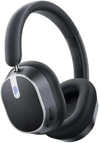 Active Noise Cancelling Headphones 120H Playtime Bluetooth 6.0 Wireless Headphones with Power Display & 6-Mic ENC Calls, 360° Spatial Audio Over Ear Headphones Foldable Headset for Travel Office Game
